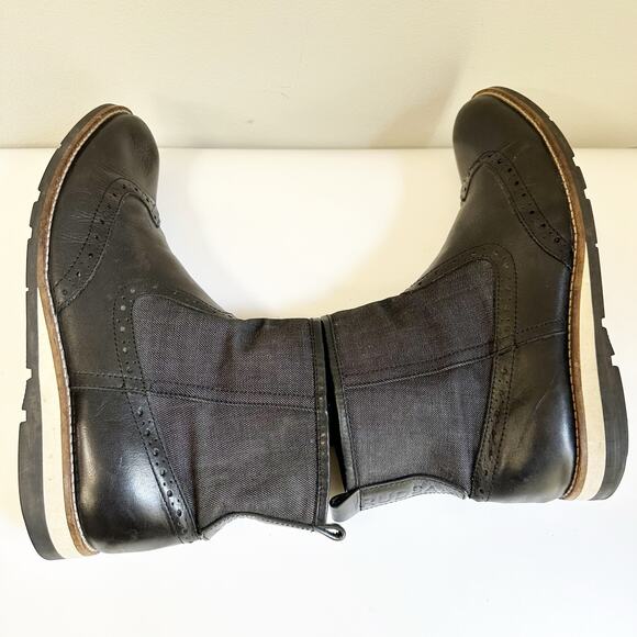 RUDSAK Men’s Black Leather Wingtip Brogue Chelsea Boots – Size 42 US 9 - Picture 6 of 11